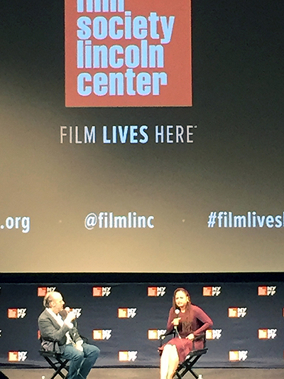 Ava DuVernay, left, talking about 13TH at a NYFF54 Q&A.